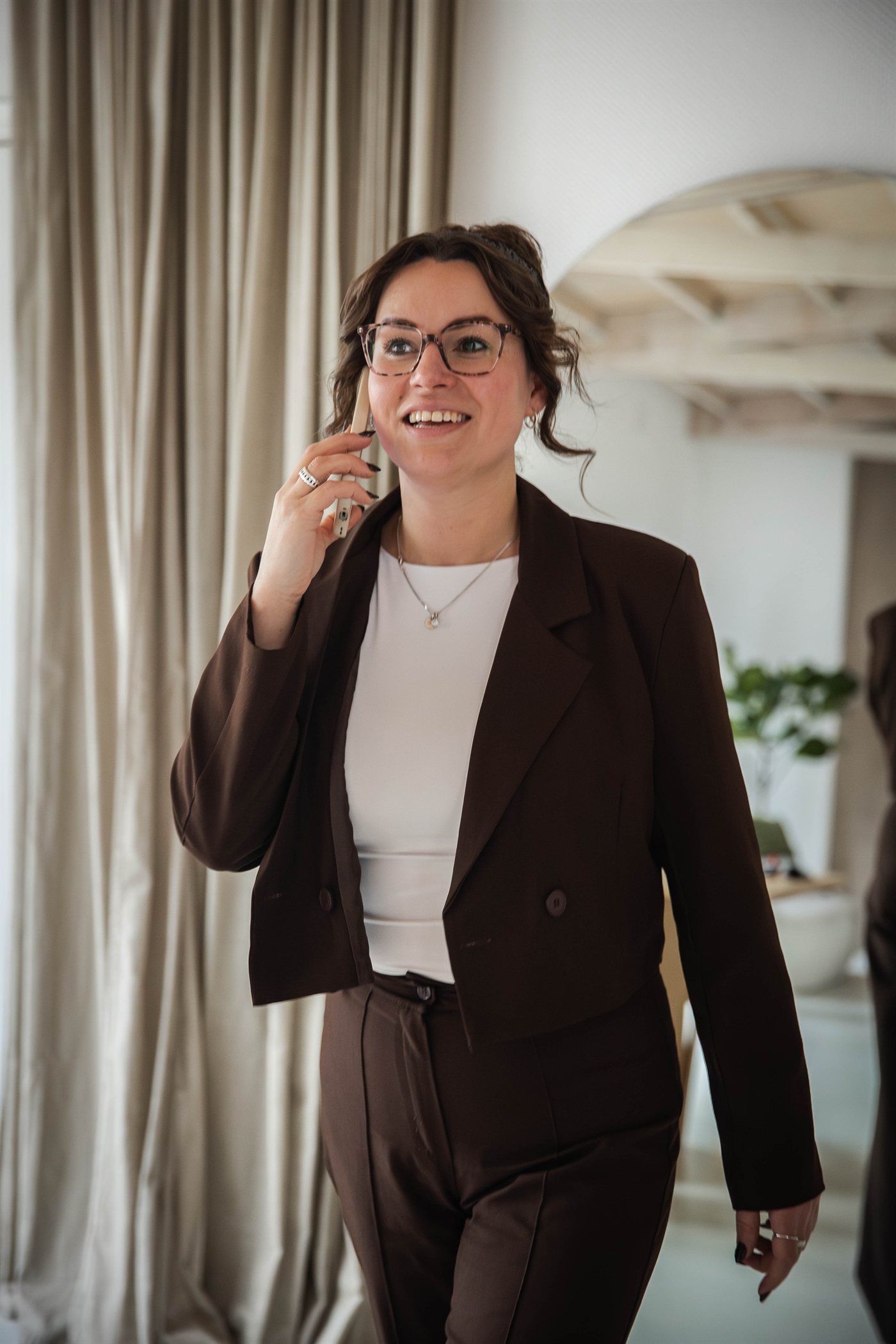 Onderneemster tijdens een bedrijfsshoot